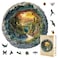 Jollitot 300 Pieces Wooden Puzzles 3D Cave Forest Puzzle Unique Animal Shaped Wood Challenging Jigsaw Puzzles Ideal for Adults Premium Wood Gift Box 134x133in