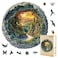 Jollitot 300 Pieces Wooden Puzzles 3D Cave Forest Puzzle Unique Animal Shaped Wood Challenging Jigsaw Puzzles Ideal for Adults Premium Wood Gift Box 134x133in