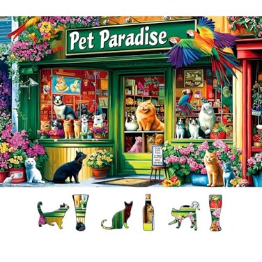 MINIWAN 500 Piece Pet Paradise Cat Dog Jigsaw Puzzle for Adults