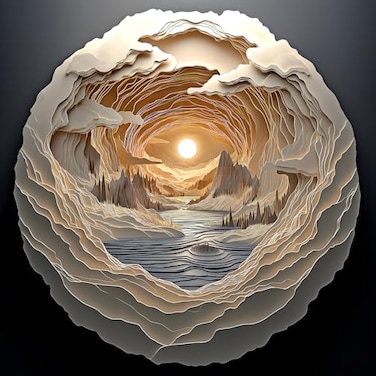 Blueforest 3D Visual Art Puzzles for Adults 500 Pieces Cave Dawn Jigsaw Puzzles for Adults Beautiful Landscape Puzzles 500 Pieces Challenging Family Puzzle