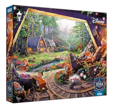 Buffalo Games Thomas Kinkade Disney Seven Dwarfs 1000 Piece Jigsaw Puzzle Sapphire Select Premium Blue Board Puzzle