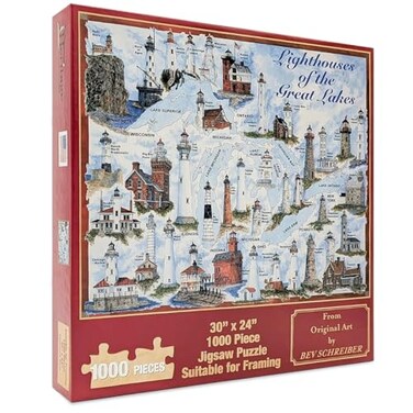 Heritage Puzzle s Lighthouses of The Great Lakes 1000 Pieces Size 30 x 24