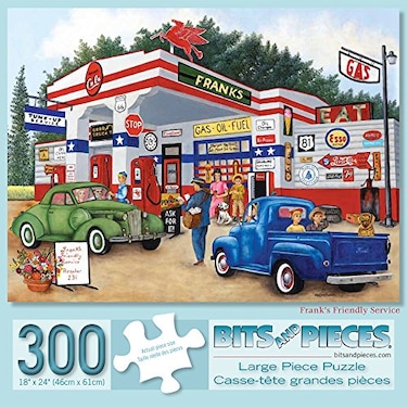 Bits and Pieces Jigsaw Puzzle for Adults Franks Friendly Service Americana Summer Jigsaw Puzzle by Kay Lamb Shannon Puzzle Size 18 x 24 300 Pieces Franks Friendly Service