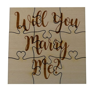 FashionJunkie4Life Will You Marry Me Proposal 9 Piece Square Jigsaw Puzzle Laser Engraved Basswood 35 x 35