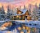 Springbok Rocky Mountain Christmas 1000 Piece Jigsaw Puzzle Cabin in The Woods nestled in The Mountains