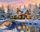 Springbok Rocky Mountain Christmas 1000 Piece Jigsaw Puzzle Cabin in The Woods nestled in The Mountains