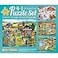 Bits and Pieces 4in1 MultiPack 300 Piece Jigsaw Puzzles for Adults Fun on The Farm by Artist Sandy Rusinko Completed Puzzle Size 16 x 20