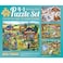 Bits and Pieces 4in1 MultiPack 300 Piece Jigsaw Puzzles for Adults Fun on The Farm by Artist Sandy Rusinko Completed Puzzle Size 16 x 20