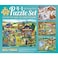 Bits and Pieces 4in1 MultiPack 300 Piece Jigsaw Puzzles for Adults Fun on The Farm by Artist Sandy Rusinko Completed Puzzle Size 16 x 20
