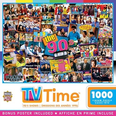 Masterpieces MasterPieces 1000 Piece Jigsaw Puzzle 90s TV Shows Collage Fun for Adults Family Kids NonGlare Finish 1925 x 2675