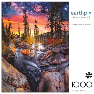Buffalo Games Earthpix Forest Magic Hour 1000 Piece Jigsaw Puzzle Multicolor 2675 x 1975 in Calming Escape Puzzles for Adults Bonus Poster Precision Cut