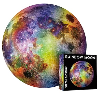 ANTELOPE Rainbow Moon 1000 Piece Jigsaw Puzzle for Adults Space Theme Paperboard Round Puzzle High Resolution Matte Finish No Dust Includes Poster 265 inches