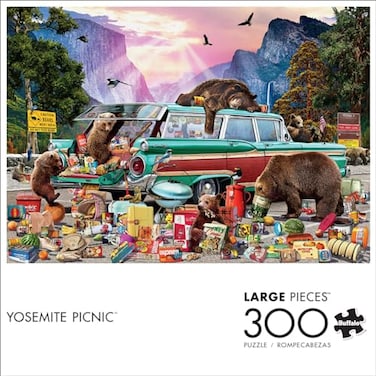Buffalo Games Garry Walton Yosemite Picnic 300 Piece Jigsaw Puzzle for Adults 14 and up Challenging Puzzle Perfect for Game Nights Colorful Puzzles PrecisionCut Pieces Beautiful Artwork