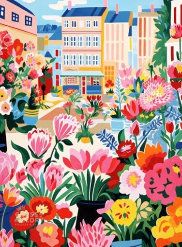 Cross & Cross Glory Petal Promenade Springtime in Paris 1000 Piece Jigsaw Puzzle for Adults Vibrant Spring Colors Satin Finish 20x 27