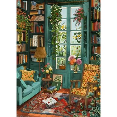 TangComplete Cozy Study Puzzles for Adults 1000 Pieces Jigsaw Puzzles for Adults 1000 Piece Challenging Game Toys Impossible Puzzle Family Decoration Puzzle