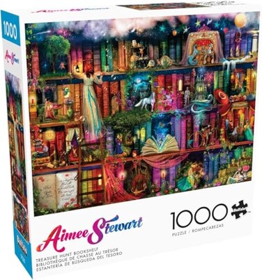 Buffalo Games Aimee Stewart Treasure Hunt Bookshelf 1000 Piece Jigsaw Puzzle for Adults Challenging Puzzle Perfect for Game Nights Finished Size is 2675 x 1975