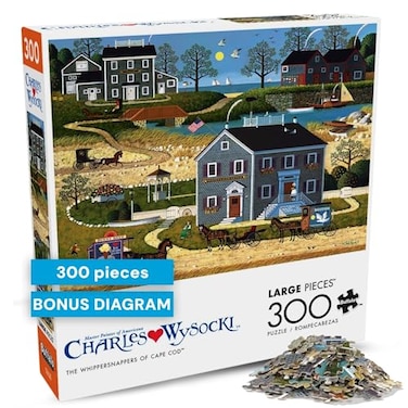 Buffalo Games Charles Wysocki The Whippersnappers of Cape Cod 300 Piece Jigsaw Puzzle for Adults Challenging Puzzle Perfect for Game Nights Finished Size is 2125 x 1500