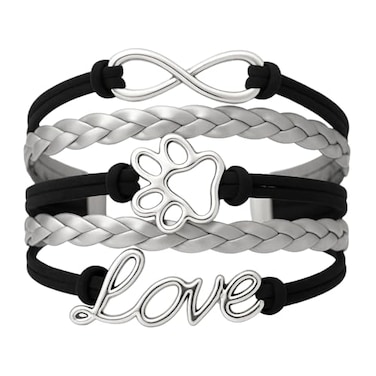 Infinity Collection Paw Bracelet For Women Paws Love Infinity Bracelet Gift for Dog Cat Lovers and Owners