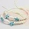 Pingyongchang Surfer Turquoise Colorful Starfish Shell Beads Bracelets Stackable Bangle for Women Waterproof Handmade Starfish Sea Bracelet Adjustable Boho Summer Ocean Beach AccessoriesB
