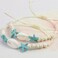 Pingyongchang Surfer Turquoise Colorful Starfish Shell Beads Bracelets Stackable Bangle for Women Waterproof Handmade Starfish Sea Bracelet Adjustable Boho Summer Ocean Beach AccessoriesB
