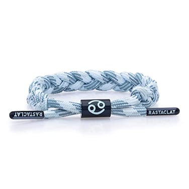 Rastaclat Braided Bracelet for Men and Women Zodiac Cancer BlueLight Blue Bracelet Adjustable Stackable Braided by Hand SmallMedium