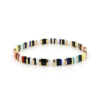 Sonateomber Tila Flat Beaded Stretch Bracelet for Women Trendy Beads Bracelets Jewelry Gift