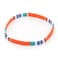 Sonateomber Tila Flat Beads Stretch Strand Bracelet for Women Friendship Handmade Orange Square Beaded Friendship Beach Link Bracelets Stackable Summer Jewelry Friend Gift