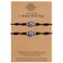 VIBILIA 2 Pcs Evil Eye Bracelets 7 Knot Lucky Bracelet Adjustable String Amulet for Women Men Black