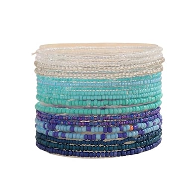 Caiyao 18Pcs Colorful Bohemia Seed Beaded Bracelets Handmade Adjustable Stackable Rainbow Beaded Stretch Bracelet Anket Multilayer Vaction Elastic Bracelet for Women Summer Beach Boho Jewelry Gifts Co