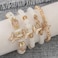 COLORFUL BLING 4Pcs Set Bohemian Butterfly Crystal Stone Stretch Pendant Bracelets for Women Gold Beaded Stackable Stretch Bracelet Colorful Charm Jewelry Boho Summer Beach1