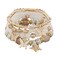 COLORFUL BLING 4Pcs Set Bohemian Butterfly Crystal Stone Stretch Pendant Bracelets for Women Gold Beaded Stackable Stretch Bracelet Colorful Charm Jewelry Boho Summer Beach1