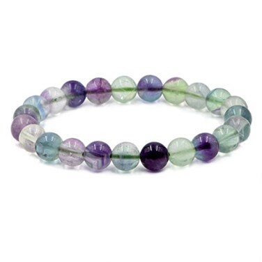 AD Beads Natural Gemstone Round Beads Stretch Bracelet Healing Reiki 8mm Grade A Fluorite