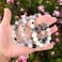Adabele Real Natural Black Rutilated Quartz Gemstone Beaded Bracelet 8 Inch Stretch Bracelet Chakra Healing Crystal Stone Birthday Gift GB10C57