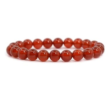 Adabele Real Natural Carnelian Red Agate Gemstone Beaded Bracelet 7 inch Stretch Chakra Red Gems Stones Healing Crystal Energy Quartz Rock GB829