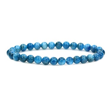 Angelstones Handmade Natural Blue Green Apatite Healing Gemstone 6mm Round Beads Stretch Crystal Bracelet 7 Inch Unisex