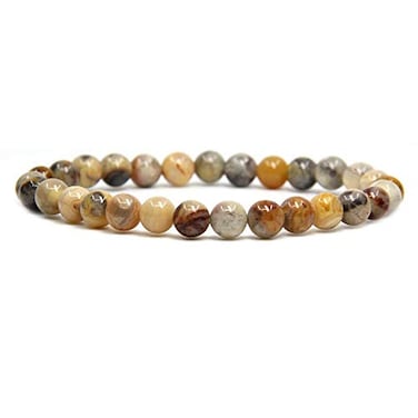 Angelstones Handmade Natural Crazy Lace Agate Healing Gemstone 6mm Round Beads Stretch Crystal Bracelet 7 Inch Unisex