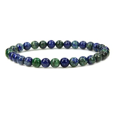 Angelstones Handmade Natural Lapis Chrysocolla Healing Gemstone 6mm Round Beads Stretch Crystal Bracelet 7 Inch Unisex