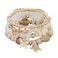 COLORFUL BLING Bohemian Bracelets for Women Gold Beaded Stackable Stretch Bracelet Set Butterfly Elastic Multilayer Colorful Charm Bracelets Summer Beach JewelryLight Beige