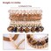 IDEAJOY Bohemian Brown Beaded Bracelets for Women 7Pcs Stackable Tiger Eye Beads Natural Stone Stretch Bracelets Multilayered Gemstone Clay Heishi Glass Beads Bracelet Set Boho Jewelry Gift for Women