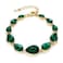 BriLove Wedding Bridal Crystal Bracelet for Women Multi Teardrop Bracelet Emerald Color GoldToned