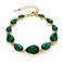 BriLove Wedding Bridal Crystal Bracelet for Women Multi Teardrop Bracelet Emerald Color GoldToned