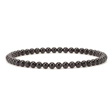 Cherry Tree Collection Small Medium Large Sizes Gemstone Beaded Bracelets For Women and Men 4mm Round Beads Black Tourmaline Small