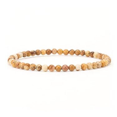 Cherry Tree Collection Small Medium Large Sizes Gemstone Beaded Bracelets For Women and Men 4mm Round Beads Picture Jasper Medium