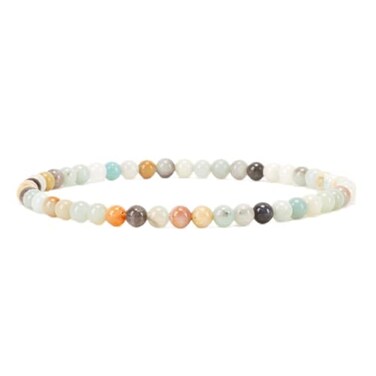 Cherry Tree Collection Amazonite MultiColor Bracelet 4mm Round Beads S
