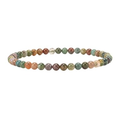 Cherry Tree Collection Indian Agate Bracelet 4mm Round Beads Small