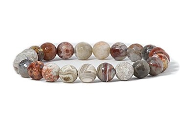 Cherry Tree Collection Laguna Lace Agate Faceted Bracelet 8mm Round Beads