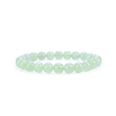 Cherry Tree Collection Natural Semi Precious Gemstone Beaded Stretch Bracelet 8mm Round Beads 7 Prehnite