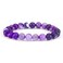 Cherry Tree Collection Natural Semi Precious Gemstone Beaded Stretch Bracelet 8mm Round Beads Lace Agate Matte Purple