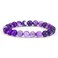 Cherry Tree Collection Natural Semi Precious Gemstone Beaded Stretch Bracelet 8mm Round Beads Lace Agate Matte Purple