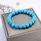 Cherry Tree Collection Semi Precious Gemstone Beaded Stretch Bracelet 8mm Round Beads Blue Turquoise Howlite